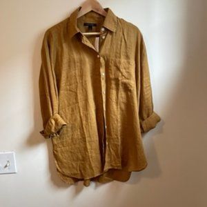 NWT Banana Republic Mustard Linen Blouse
